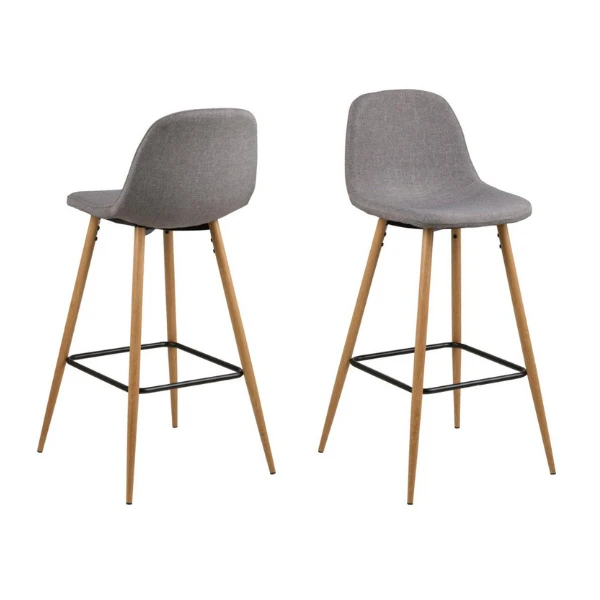 Barstoel Wilhelm Vuurbestendig - Lichtgrijs/eik 6 Barstoel Wilhelm Vuurbestendig - Lichtgrijs/eik - Afbeelding 6