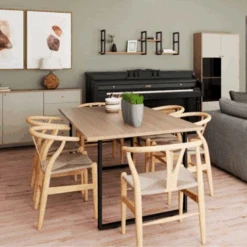 Eettafel Inda 180x90 - Beige/walnoot