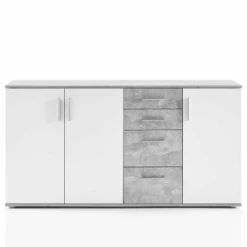 Commode Debby 3 Deuren En 4 Lades - Wit/beton