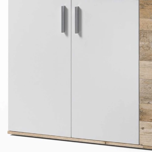 Commode Debby 3 Deuren En 4 Lades - Wit/eik 3 Commode Debby 3 Deuren En 4 Lades - Wit/eik - Afbeelding 3