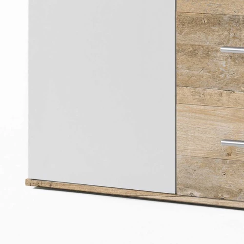 Commode Debby 2 Deuren En 4 Lades - Wit/eik 3 Commode Debby 2 Deuren En 4 Lades - Wit/eik - Afbeelding 3