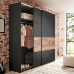 Kledingkast Aquino 215cm 2 Deuren - Grafiet/eik -Emob Ontwerp zonder titel 2022 08 02T135231.341 ea59