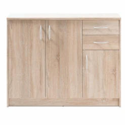 Commode Ultima 109cm Met 3 Deuren & 2 Lades - Sonoma Eik