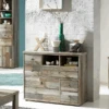 Commode Clem 99cm 1 Deur & 5 Lades - Driftwood