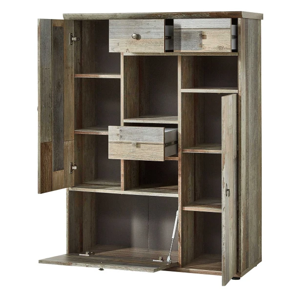 Buffetkast Clem 99cm Drie Deuren & Drie Lades - Driftwood 6 Buffetkast Clem 99cm Drie Deuren & Drie Lades - Driftwood - Afbeelding 6