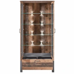 Vitrinekast Carthago 94cm 2 Deuren & 1 Lade - Oud Hout/antraciet 6 Vitrinekast Carthago 94cm 2 Deuren & 1 Lade - Oud Hout/antraciet -Emob Ontwerp zonder titel 2022 08 05T134129.073 8e80