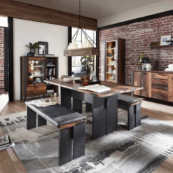 Eetkamerbank Carthago 126cm - Antraciet/oud Hout -Emob Ontwerp zonder titel 2022 08 05T144209.206 47c2