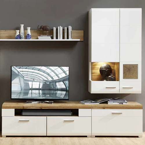 Bijzetkast Felice 1 Lade - Wit/eik 3 Bijzetkast Felice 1 Lade - Wit/eik - Afbeelding 3