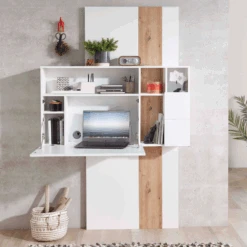 Secretaire Inovo 120cm 1 Deur - Wit/eik