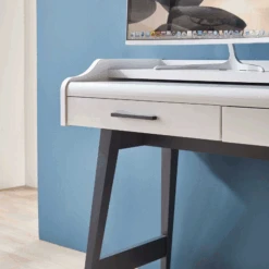 Bureau Inovo Uitschuifbaar Met 2 Lades - Wit/zwart -Emob Ontwerp zonder titel 2022 08 09T092429.811 07a4