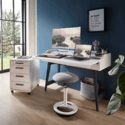 Bureau Inovo Uitschuifbaar Met 2 Lades - Wit/zwart -Emob Ontwerp zonder titel 2022 08 09T092531.427 a6bf