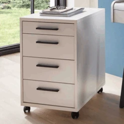 Ladeblok Inovo Met Wielen 4 Lades - Wit/zwart