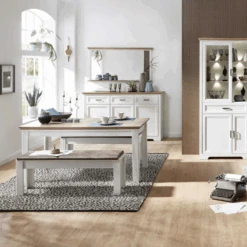 Eetkamerbank Samine 126cm - Wit/bruin 5 Eetkamerbank Samine 126cm - Wit/bruin -Emob Ontwerp zonder titel 2022 08 09T095731.867 5603