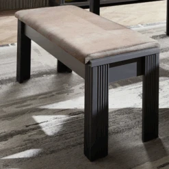 Eetkamerbank Samine 126cm - Grafiet/bruin