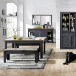 Eetkamerbank Samine 126cm - Grafiet/bruin -Emob Ontwerp zonder titel 2022 08 09T101030.350 e064