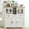 Buffetkast Samine 3 Lades, 5 Deuren & 6 Vakken - Wit/eik