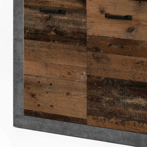 Commode Taro 3 Deuren En 3 Lades - Beton/oud Hout 3 Commode Taro 3 Deuren En 3 Lades - Beton/oud Hout - Afbeelding 3