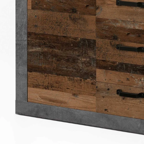 Commode Taro 2 Deuren En 4 Lades - Beton/oud Hout 3 Commode Taro 2 Deuren En 4 Lades - Beton/oud Hout - Afbeelding 3