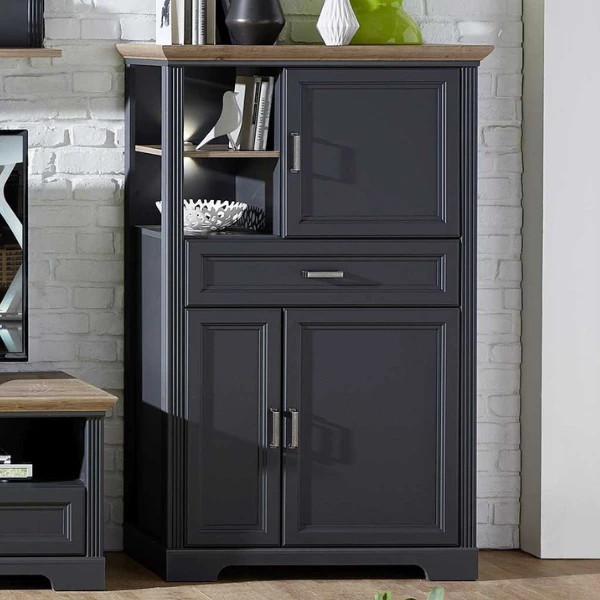 Commode Samine 3 Deuren & 1 Lade - Grafiet/eik 1 Commode Samine 3 Deuren & 1 Lade - Grafiet/eik