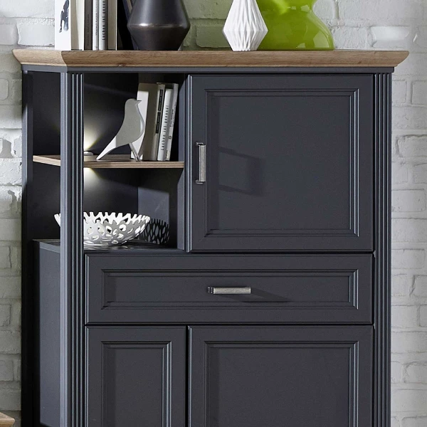 Commode Samine 3 Deuren & 1 Lade - Grafiet/eik 5 Commode Samine 3 Deuren & 1 Lade - Grafiet/eik - Afbeelding 5