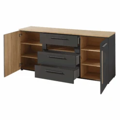 Dressoir Lorna 2 Deuren & 3 Lades - Antraciet/eik 7 Dressoir Lorna 2 Deuren & 3 Lades - Antraciet/eik -Emob Ontwerp zonder titel 2022 08 29T115333.231 c672