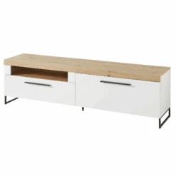 TV-meubel Lorna 1 Lade & 1 Opklapdeur - Wit/eik -Emob Ontwerp zonder titel 2022 08 29T130700.421 f595