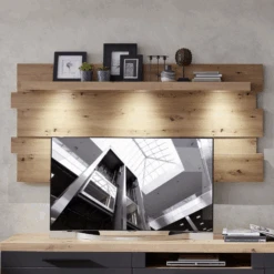 Wandpaneel Lorna 202cm Met Verlichting - Eik