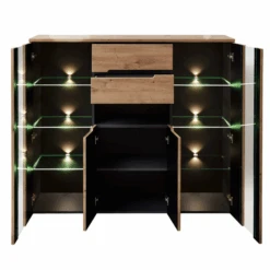 Buffetkast Medina 4 Deuren & 2 Lades; Met Led-verlichting - Eik/antraciet 7 Buffetkast Medina 4 Deuren & 2 Lades; Met Led-verlichting - Eik/antraciet -Emob Ontwerp zonder titel 2022 08 29T140646.627 04a4