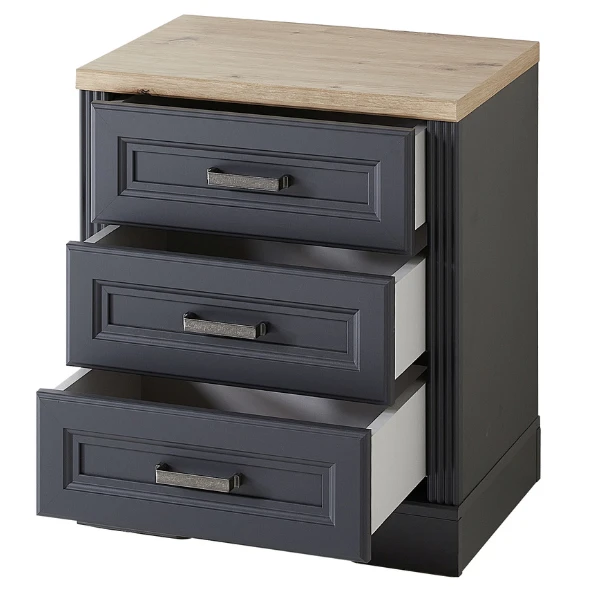 Ladeblok Samine Met 3 Lades - Grafiet/eik 2 Ladeblok Samine Met 3 Lades - Grafiet/eik - Afbeelding 2