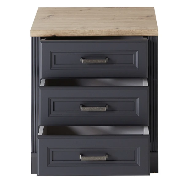 Ladeblok Samine Met 3 Lades - Grafiet/eik 3 Ladeblok Samine Met 3 Lades - Grafiet/eik - Afbeelding 3