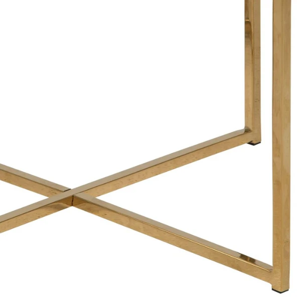 Bijzettafel Alisma 50x50 Cm - Goud/Marquina-marmer 6 Bijzettafel Alisma 50x50 Cm - Goud/Marquina-marmer - Afbeelding 6