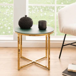 Bijzettafel Alisma Ø50 Cm - Goud/groen 11 Bijzettafel Alisma Ø50 Cm - Goud/groen -Emob Ontwerp zonder titel 2022 10 21T085125.329 e712