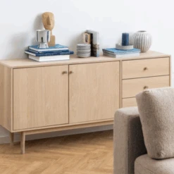 Dressoir Aston 160x40 Cm 2 Deuren & 3 Lades - Witte Eik -Emob Ontwerp zonder titel 2022 10 21T100425.255 af75