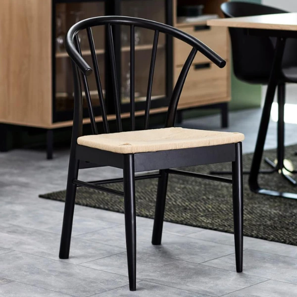 Armstoel Cassandra - Zwart/ Gebroken Wit 1 Armstoel Cassandra - Zwart/ Gebroken Wit