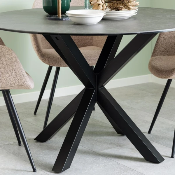 Eettafel Heaven Ø119 - Keramiek/ Zwart 2 Eettafel Heaven Ø119 - Keramiek/ Zwart - Afbeelding 2