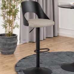 Verstelbare Barstoel Lucy- Zand/zwart