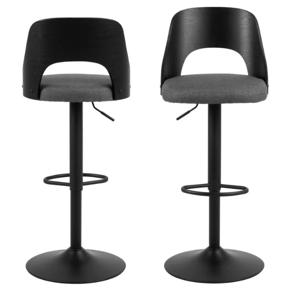 Verstelbare Barstoel Lucy - Donkergrijs/zwart 9 Verstelbare Barstoel Lucy - Donkergrijs/zwart - Afbeelding 9