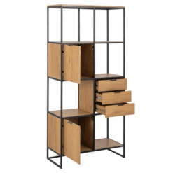 Wandrek Swindon 183 Cm 4 Legplanken - Eik/zwart 16 Wandrek Swindon 183 Cm 4 Legplanken - Eik/zwart -Emob Ontwerp zonder titel 2022 11 02T151941.477 f915