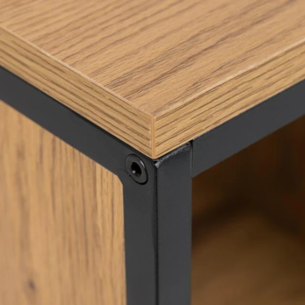 Boekenkast Swindon Met 4 Vakken - Wilde Eik/zwart 2 Boekenkast Swindon Met 4 Vakken - Wilde Eik/zwart - Afbeelding 2