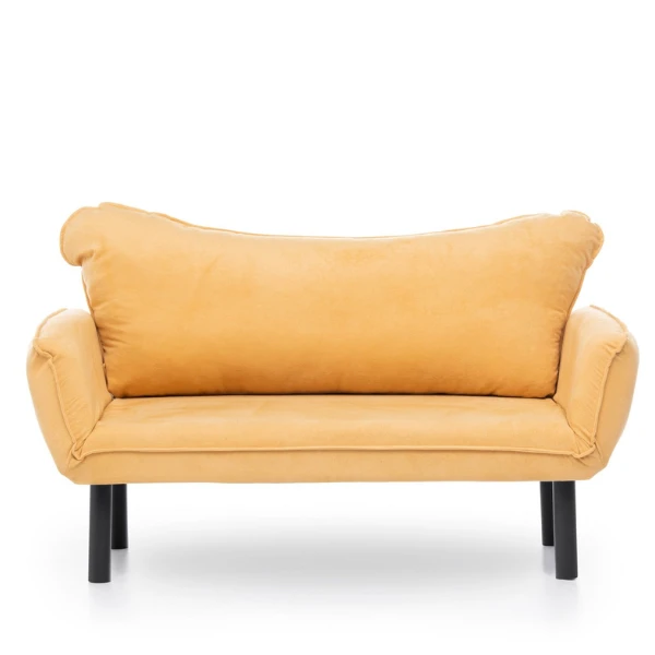 Slaapbank Met 2 Zitplaatsen | Comfort En Stijl | Metalen Frame | Mosterdkleur 12 Slaapbank Met 2 Zitplaatsen | Comfort En Stijl | Metalen Frame | Mosterdkleur - Afbeelding 12