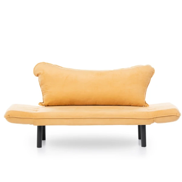 Slaapbank Met 2 Zitplaatsen | Comfort En Stijl | Metalen Frame | Mosterdkleur 7 Slaapbank Met 2 Zitplaatsen | Comfort En Stijl | Metalen Frame | Mosterdkleur - Afbeelding 7