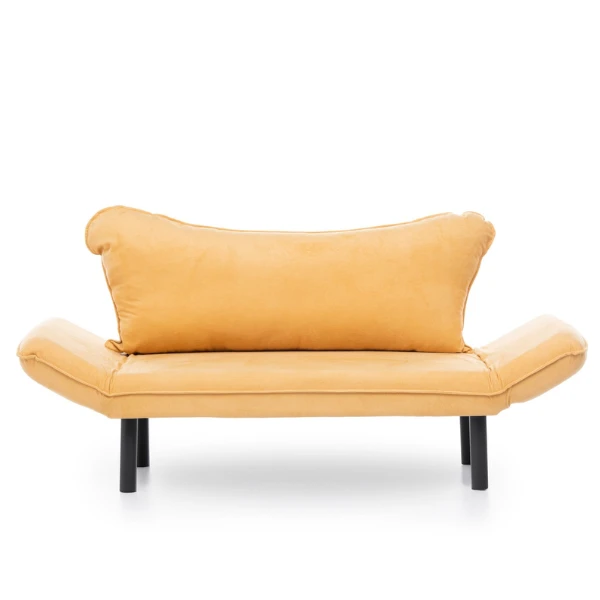 Slaapbank Met 2 Zitplaatsen | Comfort En Stijl | Metalen Frame | Mosterdkleur 5 Slaapbank Met 2 Zitplaatsen | Comfort En Stijl | Metalen Frame | Mosterdkleur - Afbeelding 5