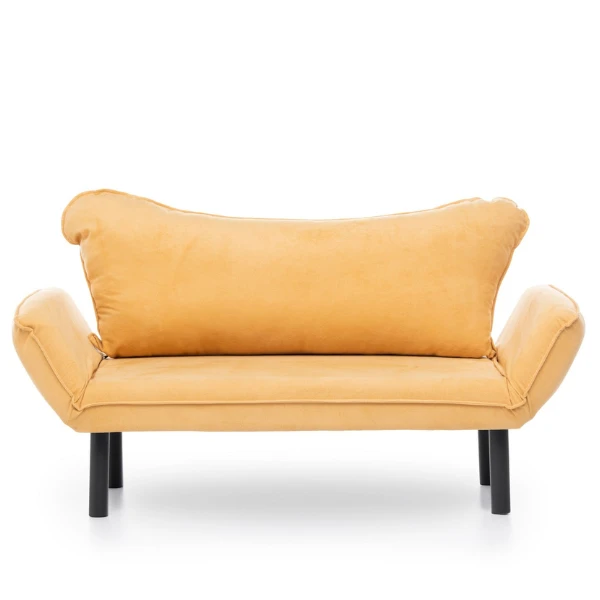 Slaapbank Met 2 Zitplaatsen | Comfort En Stijl | Metalen Frame | Mosterdkleur 3 Slaapbank Met 2 Zitplaatsen | Comfort En Stijl | Metalen Frame | Mosterdkleur - Afbeelding 3