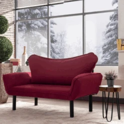 | Comfortabel En Stijlvol Ontwerp | Metalen Frame | Maroon