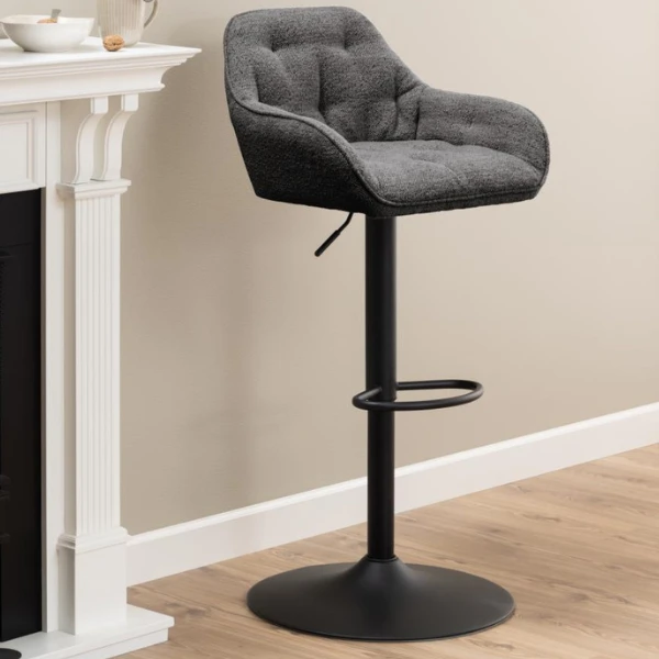 Verstelbare Barstoel Brooke - Antraciet 1 Verstelbare Barstoel Brooke - Antraciet