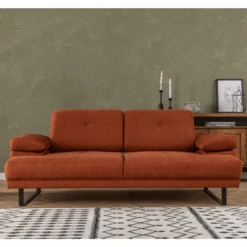 Bank Met 2 Zitplaatsen | Comfort En Uniek Ontwerp | Beukenhouten Frame | Oranje