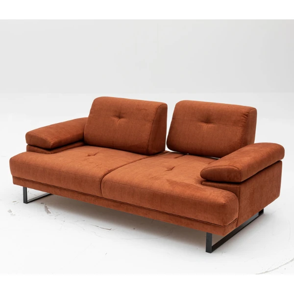 Bank Met 2 Zitplaatsen | Comfort En Uniek Ontwerp | Beukenhouten Frame | Oranje 4 Bank Met 2 Zitplaatsen | Comfort En Uniek Ontwerp | Beukenhouten Frame | Oranje - Afbeelding 4