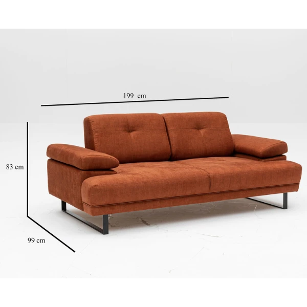 Bank Met 2 Zitplaatsen | Comfort En Uniek Ontwerp | Beukenhouten Frame | Oranje 2 Bank Met 2 Zitplaatsen | Comfort En Uniek Ontwerp | Beukenhouten Frame | Oranje - Afbeelding 2