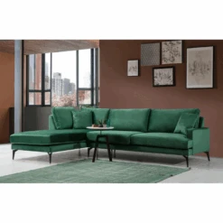 Comfortabele En Stijlvolle Hoekbank | Frame Van Beukenhout/spaanplaat | Stof Van 100% Polyester | Groene Kleur 7 Comfortabele En Stijlvolle Hoekbank | Frame Van Beukenhout/spaanplaat | Stof Van 100% Polyester | Groene Kleur -Emob Ontwerp zonder titel 2023 03 16T115253.842 d3dc