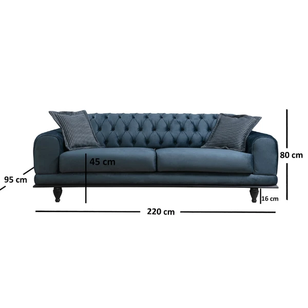 3-zits Slaapbank | Comfort En Uniek Ontwerp | Marineblauw 5 3-zits Slaapbank | Comfort En Uniek Ontwerp | Marineblauw - Afbeelding 5